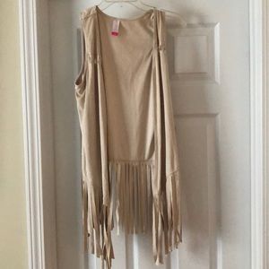 Suede fringe vest